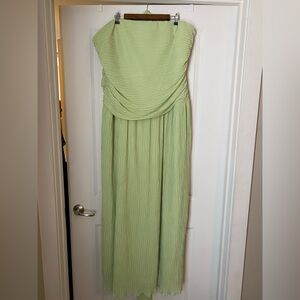 Fashion Nova Light Green Strapless Dress With Scarf